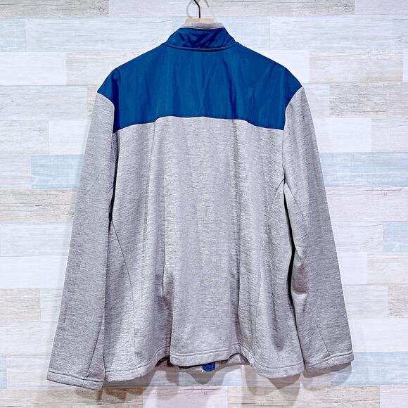Orvis Fleece Bonded Mesh Full Zip Jacket Gray Blue Lightweight Mens XXL 2XL - Picture 4 of 8